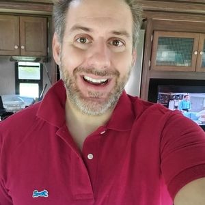 Red LeTigre polo blue tiger Size Medium